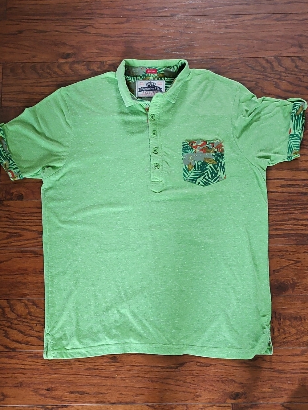 Copperstone Perfect Sun Set Heathered Green Polo Shirt Size 2X
